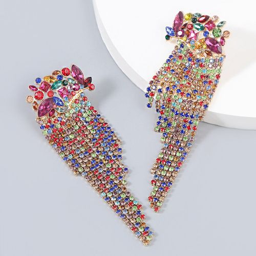 Boucles D'oreilles En Strass Scintillant Pour Femmes, Accessoires De Bijoux À La Mode, Pendentif, Fête, Mariage, Dîner, Nouvelle Collection