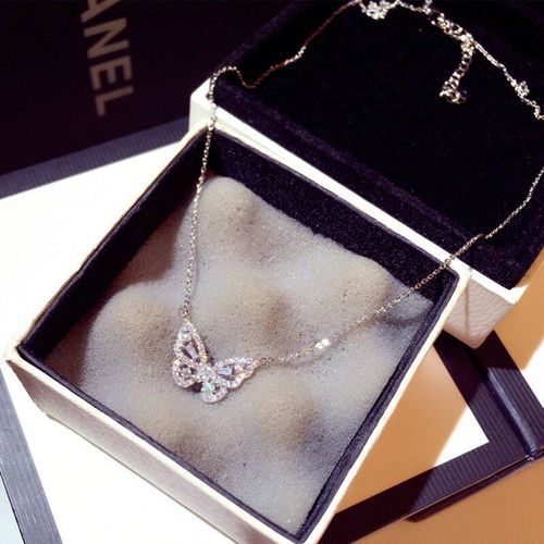 Collier Papillon En Zircone Pour Femmes Et Filles, Breloque, Or Rose, Pendentif, Offre Spéciale, Nouvelle Collection