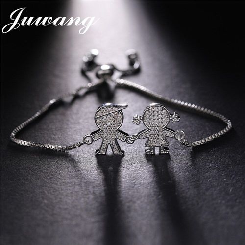 Bracelet En Zircone Fait À La Main Pour Femme, Bijou De Poignet, Couleur Or Rose Argent, Mode Créative, Pour Garçon Et Fille, Haute Qualité