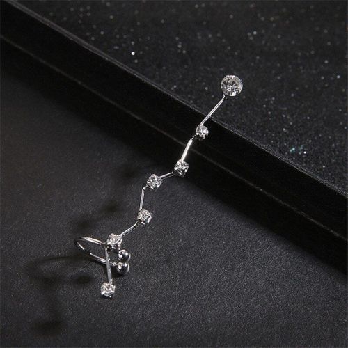 Boucles D'oreilles En Cristal Couleur Argent, 1 Unité, Clip Géométrique, Bijoux De Charme Pour Femmes