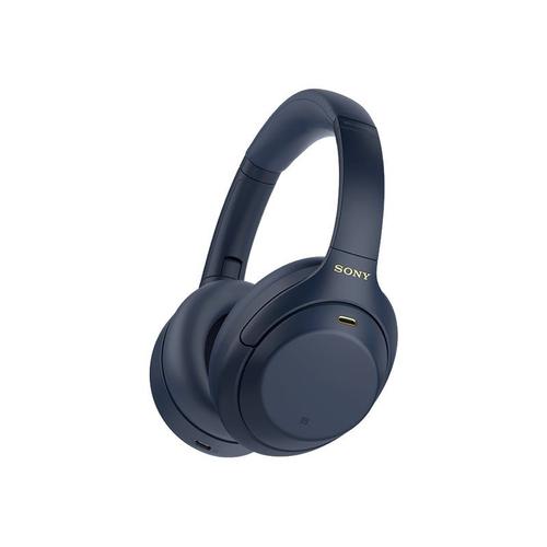 Sony WH-1000XM4 - Écouteurs avec micro - circum-aural - Bluetooth - sans fil, filaire - NFC* - Suppresseur de bruit actif - Jack 3,5mm - bleu nuit