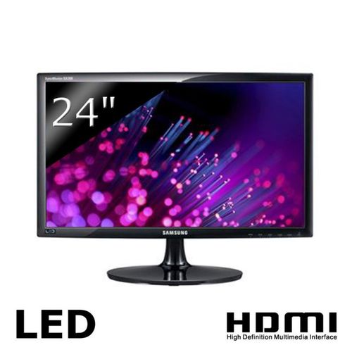 Samsung S24A300H - Écran LED - 24"" - 1920 x 1080 Full HD (1080p) - 250 cd/m² - 1000:1 - 2 ms - HDMI, VGA - brillant noir