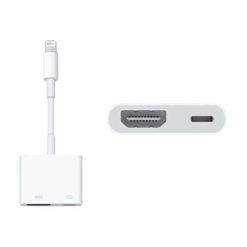 DLH DY-TU3180W - Adaptateur Lightning vers HDMI - Lightning mâle pour HDMI, Apple Lightning (alimentation uniquement) femelle - 10.5 cm - blanc