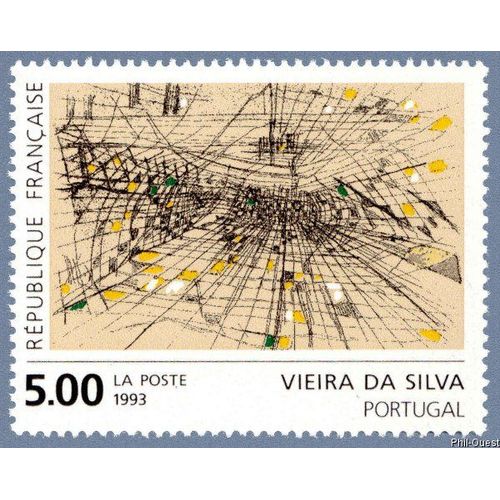 Timbre De 1993 Art Contemporain En Europe Maria Helena Vieira Da Silva - Portugal «Gravure Rehaussée» N° 2835