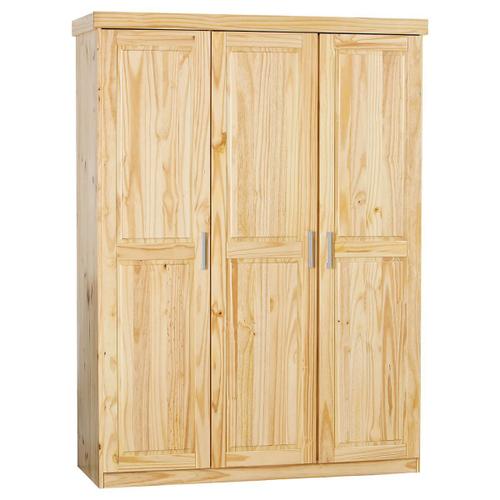 Cali - Armoire 3 Portes Bois Massif Naturel