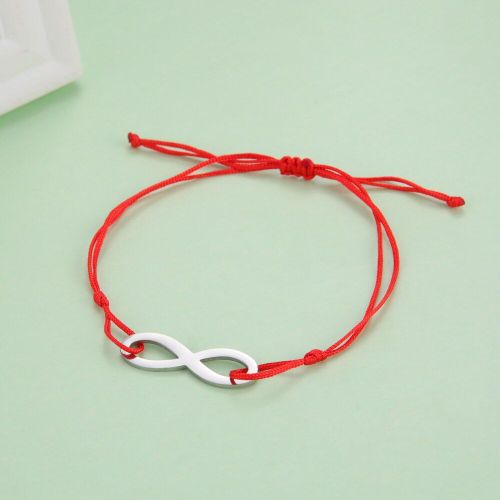 Bracelets Infinity Pour Hommes Et Femmes, Cordon Réglable, Corde Rouge Et Noire, Breloque En Acier Inoxydable, Bijoux Cadeaux De Couple