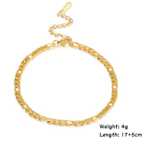 Bracelet Femme Bijoux Femme De Luxe Lucktune Épais Figaro Lien Chaîne Bracelets Pour Hommes Femmes En Acier Inoxydable Bijoux Bracelet Gourmette Cubain-Lien Mode Style Cadeaux