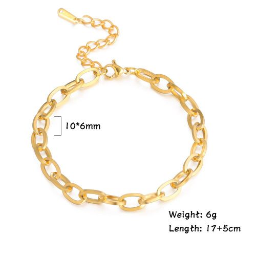 Lucky Tune Simple Lien Bracelets Chaîne Breloques Pour Bracelets Femmes Couple Acier Inoxydable Perles Mode Bijoux 2021 Cadeau