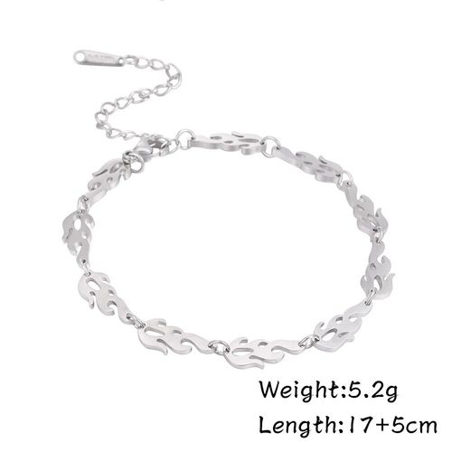 Lucktune Bracelet De Flamme Punk De Feu Bracelets De Chaîne De Roche De Flamme De Hip Hop Bijoux De Mode En Acier Inoxydable En Métal Pour Le Cadeau De Fille De Dame