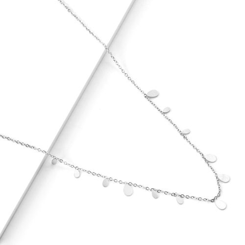 Collier Rond En Acier Inoxydable 45cm, Petite Goutte D'eau, Accessoires Ras Du Cou, Fête, Chaînes
