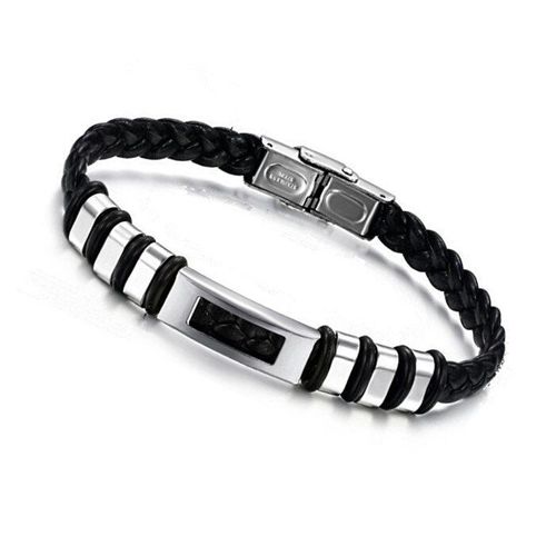 Bracelet En Cuir Véritable Pour Hommes, Boucle De Selle En Acier Titane, Bijoux Pour Meilleur Ami, Cadeau De Fête