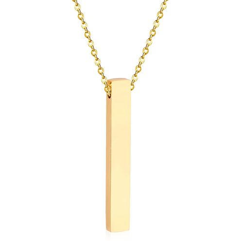 Collier À La Mode Pour Femme, Chaîne En Acier Inoxydable, Couleur Or Argent, Barre Verticale, 2020