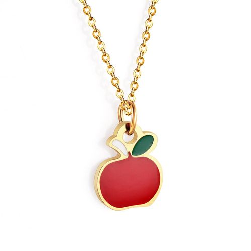 Collier De Luxe En Acier Inoxydable Pour Femme, Pendentif De Noël, Chaîne De Couleur Or, Pour Fête De Fiançailles