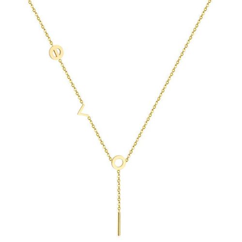 Chaîne De Luxe En Acier Inoxydable, Couleur Or Et Argent, Pendentif Tube D'amour, Collier À Pompon, Accessoires De Fête Pour Femmes