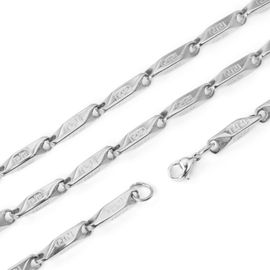 Colliers De Luxe En Acier Inoxydable Pour Hommes Et Femmes, Chaîne En Bambou, Couleur Or Argent, 55cm De Long, Accessoires, Cadeau En Gros