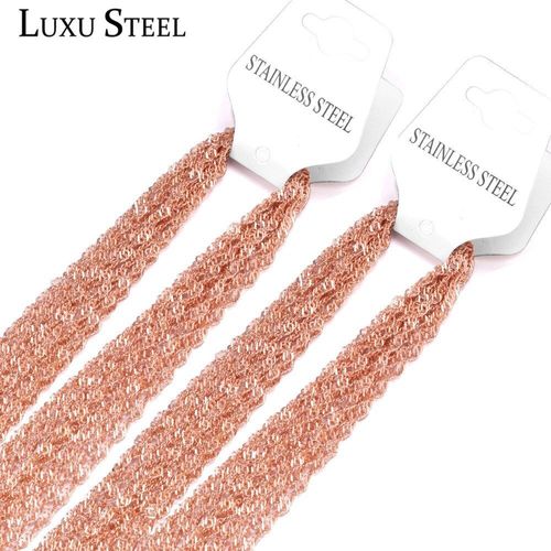 Lot De 10 Colliers Pour Femmes Et Hommes, Largeur De 2mm, Chaîne À Fermoir À Homard, Collier Ras Du Cou En Or Noir/Rose, Cadeau De Fête