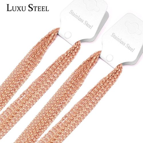 Colliers Unisexes De Haute Qualité En Acier Inoxydable, Couleur Or Noir/Rose, Largeur 2mm, Vente En Gros, 10 Pièces/Lot