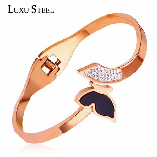 Bracelets De Luxe En Acier Or Rose | Bracelets En Acier Inoxydable, Zircon Cubique, Bracelets De Manchette, Bijoux Féminins, Vente En Gros, Bijoux De Fête Pour Hommes