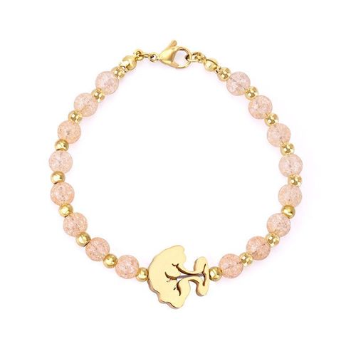 Bracelet De Luxe En Acier Inoxydable Pour Femmes, Couleur Rose, Perles En Cristal, Accessoires De Fête