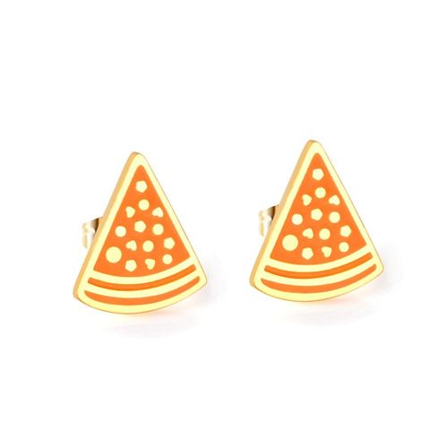 Petites Boucles D'oreilles En Acier Inoxydable, Accessoires De Fête, Orange Pizza, À La Mode, Fourniture Du Fabricant, Nouvelle Collection 2021