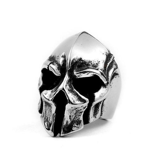 Bague Rétro Pour Hommes, Masque De Crâne Guerrier Exagéré, Anneau Dominateur, Démon De La Mort, Bijoux Cadeau Redimensionnable, Nouvelle Collection