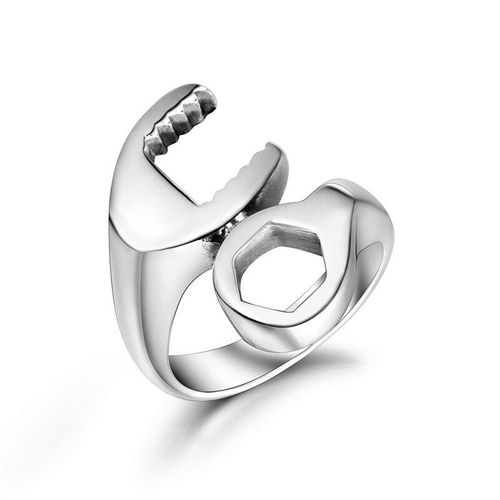 Bague Glamour En Alliage D'acier Et De Titane Pour Hommes, Clé À Outils, Anneau Punk Hip Hop, Tendance, Bijoux, Cadeau Ajustable