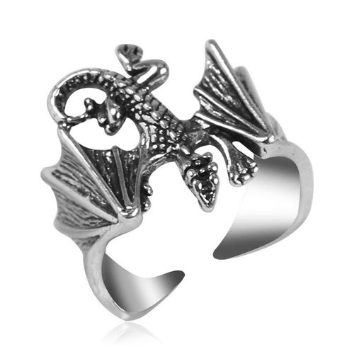 Bague Dragon En Titane Et Acier Pour Hommes Et Femmes, Anneau De Style Rock Hip Hop, Bijoux Ajustable, Cadeau À La Mode