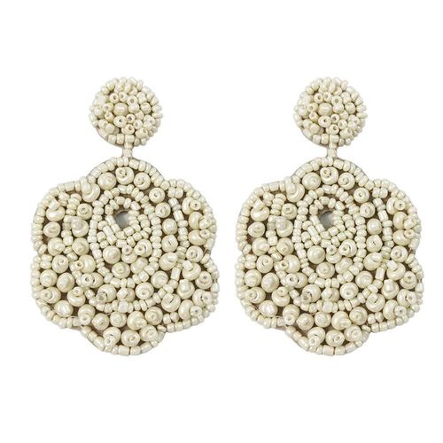 Boucles D'oreilles Bohémiennes Perlées Pour Femmes, Bijoux Faits À La Main, Goutte De Fleur, Grande Déclaration, Rouge, Noir, Beige, Jaune