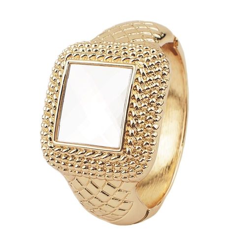 Bracelets Manilal Géométriques En Alliage Pour Femmes, Manchette De Déclaration, Carré En Verre, Grands Bracelets Tendance, Bijoux De Fête, 2020