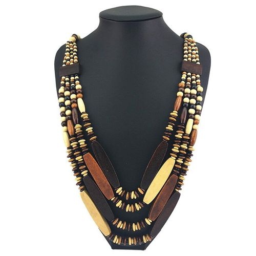 Manilai-Colliers Multicouches De Perles En Bois Pour Femmes, Boho, Fait À La Main, Bijoux Ethniques