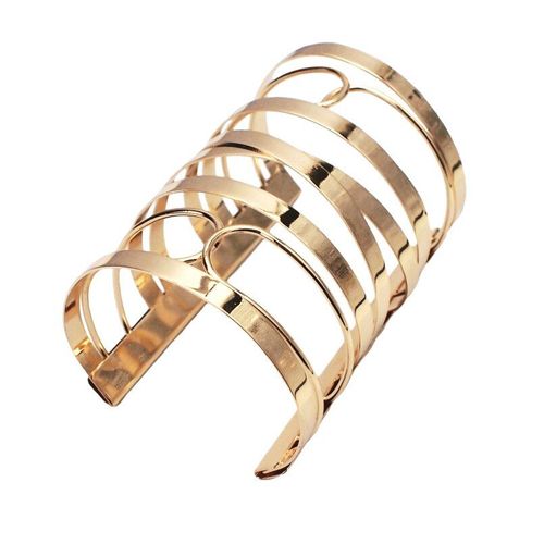 Bracelets À Manchette Large Exagérée Pour Femmes, Grand Bracelet En Alliage Couleur Argent Doré, Bijoux À La Mode