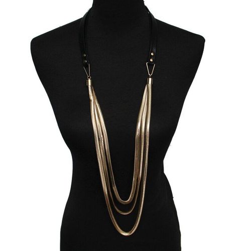 Colliers Multi-Couches En Cuir Serpent Pour Femmes, Chaîne Épaisse, Pendentifs Longs, Bijoux De Déclaration