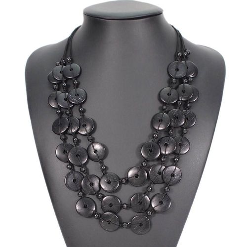 Manilai-Collier Multicouche En Coquille De Noix De Coco Pour Femmes, Pendentif Circulaire En Bois, Ras Du Cou, Bijoux De Fête