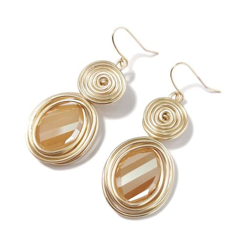 Grandes Boucles D'oreilles En Cristal De Couleur Champagne Pour Femmes, Faites À La Main, À La Mode, Fil De Couleur Or, Bijoux Bohémiens