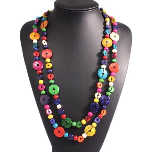 Long Collier Bohémien Fait À La Main Pour Femmes, Collier En Bois, Pendentif, Bijoux De Fête, Accessoires