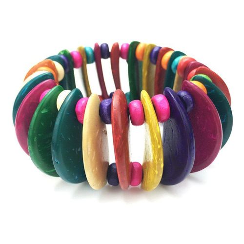 Bracelets Bohème Pour Femmes, Breloques Extensibles, À La Mode, Perles En Bois, Coquille De Noix De Coco, Bijoux De Plage