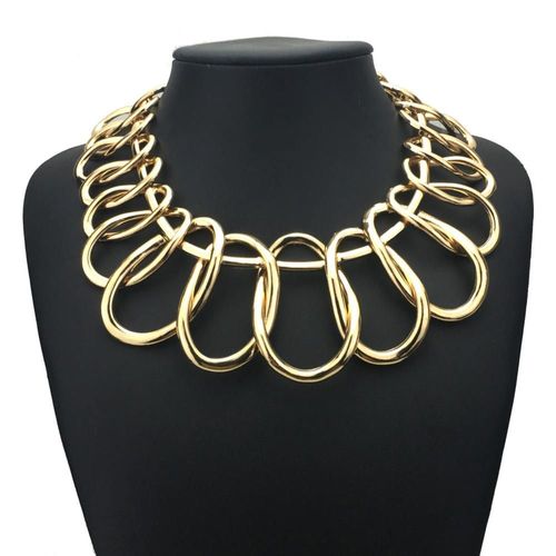 Colliers Ras De Cou En Alliage Pour Femmes, Style Punk, Bijoux À La Mode, Cercle Exagéré, Bavoir En Métal Épais