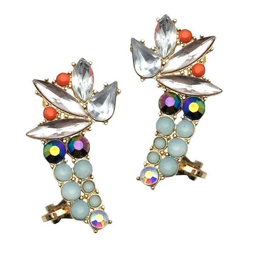 Boucles D'oreilles En Résine Multicolore Pour Femmes, Tendance, Luxe, Bohème, Grand Cristal, Manchette, Accessoires Bijoux De Déclaration