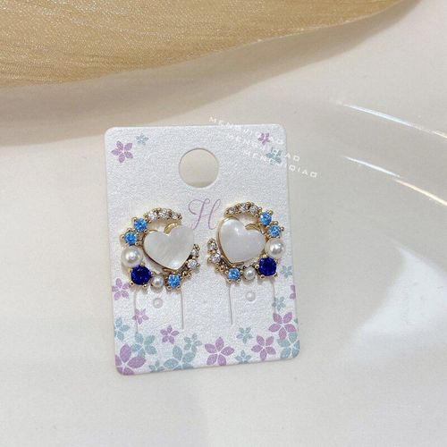 Boucles D'oreilles En Zircon, Micro Pavé, Couronne, Délicate, Fleur De Coquillage, Bijoux Pendentifs, Nouvelle Collection