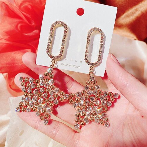 Boucles D'oreilles Coréennes En Métal, Étoile En Strass, Goutte D'eau Pour Femmes Et Filles, Mode Géométrique, Oorbellen, Bijoux De Fête, Cadeaux