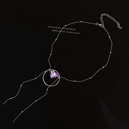 Collier En Cristal Violet Pour Femmes Et Filles, Bijoux De Fête, Design À La Mode