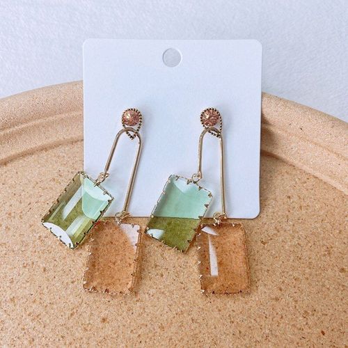 Mengjiqiao-Boucles D'oreilles, Pendentifs Carrés En Acrylique, Transparent, En Cristal, Nouvelle Mode 2020