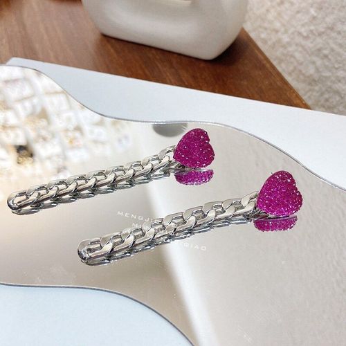 Collier Ras Du Cou En Cristal Rose Pour Femmes Et Filles, Pendentif Chaîne En Métal Vintage, Bijoux De Fête, Vente En Gros