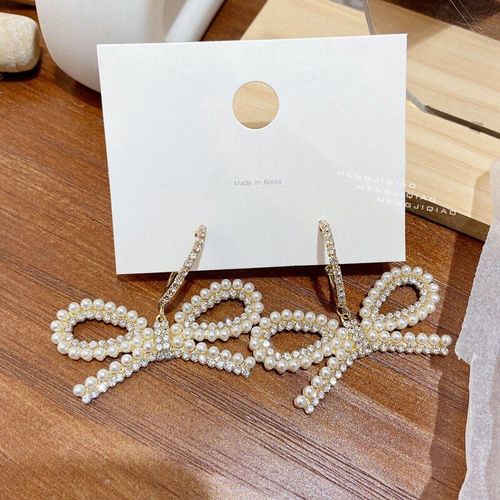 Boucles D'oreilles En Strass Vintage Pour Femmes Et Filles, Élégantes, À La Mode, Avec N¿Ud Papillon, Bijoux De Luxe, Idée Cadeau, 2021