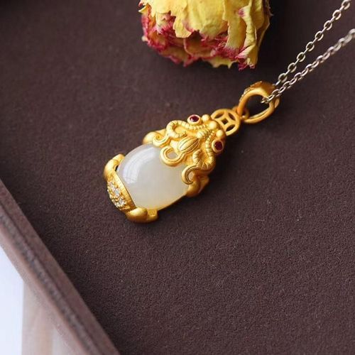 Collier En Argent Incrusté De Jaspe Hotan Pixiu Vert, Pendentif Porte-Bonheur, Lumière Porte-Bonheur, Marque De Luxe, Bijoux Pour Femmes, Nouvelle Collection