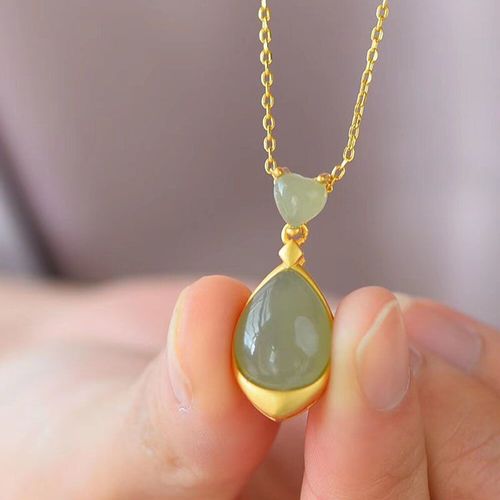 Collier Avec Pendentif En Argent Incrusté Pour Femme, Pendentif En Forme De Goutte D'eau, Style Rétro Chinois, Bijoux De Marque, Nouvelle Collection