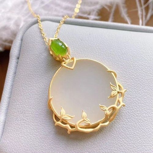 Collier En Argent Incrusté De Jade Hétian Naturel, Pendentif Rond, Style Palais Rétro Chinois, Enroulement Irrégulier, Bijoux De Marque Pour Femmes, Nouvelle Collection