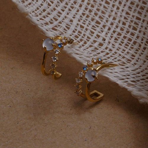 Boucles D'oreilles Vintage En Opale Bleue Pour Femmes, Bijoux En Zircon Coloré, Cadeaux