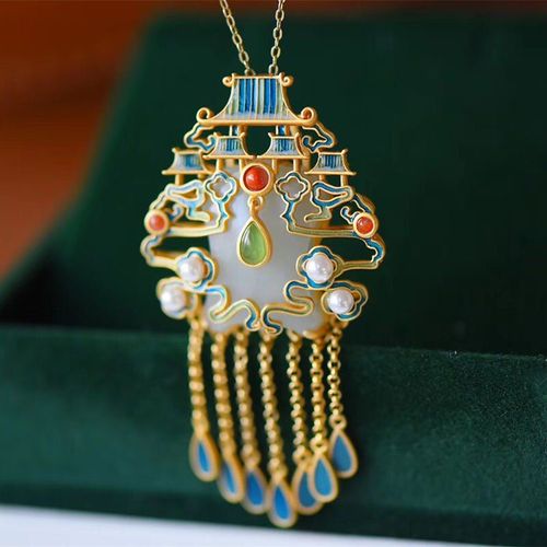 Ensemble De Bijoux À Pampilles En Jade Naturel Hetian Pour Femmes, Style Palais Rétro Chinois, Luxe Unique, Charme Artisanal Antique En Or Et Argent