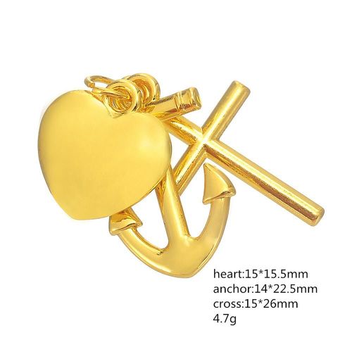 Collier My Shape Plaqué Argent, Pendentif Coeur Croix Ancre, Cadeau Pour Petite Amie, 10 Pièces